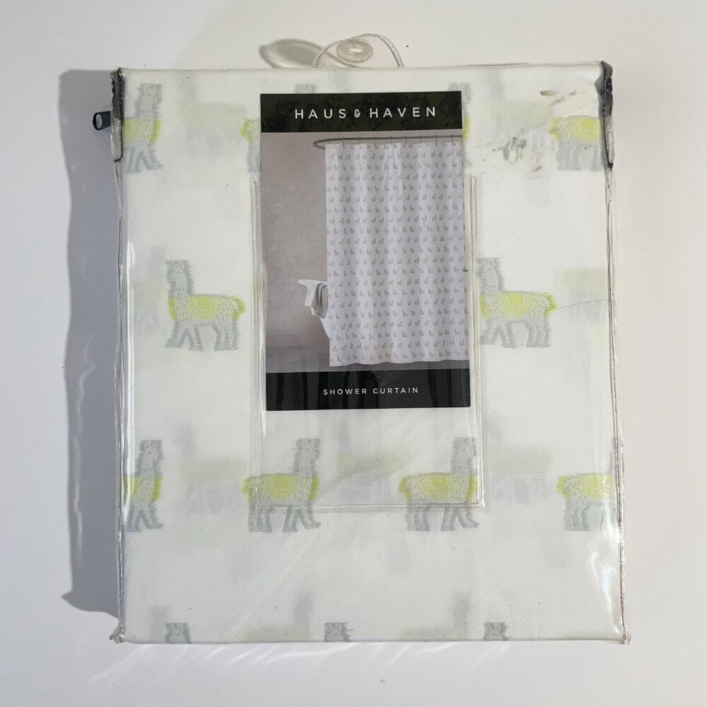 Haus + Haven Llama Fabric Shower Curtain - Picture 5 of 5